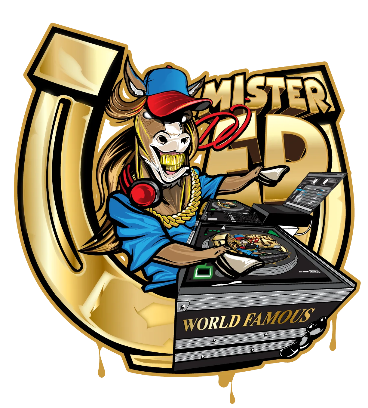 DJ Mister Red logo and mascot design